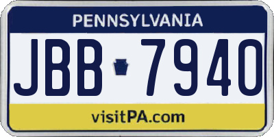 PA license plate JBB7940