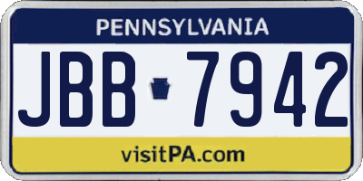 PA license plate JBB7942