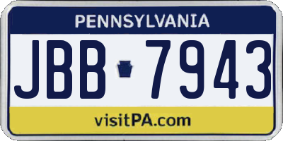 PA license plate JBB7943