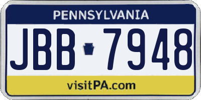 PA license plate JBB7948