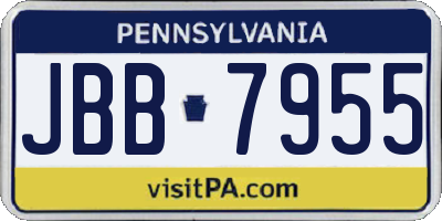 PA license plate JBB7955