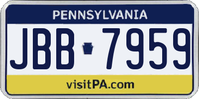 PA license plate JBB7959