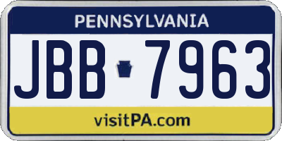 PA license plate JBB7963