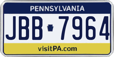 PA license plate JBB7964