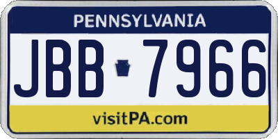 PA license plate JBB7966