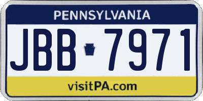 PA license plate JBB7971