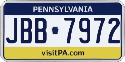 PA license plate JBB7972