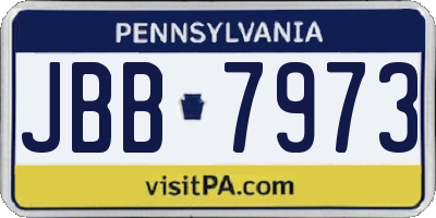 PA license plate JBB7973