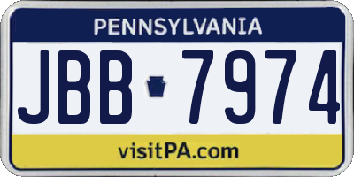 PA license plate JBB7974