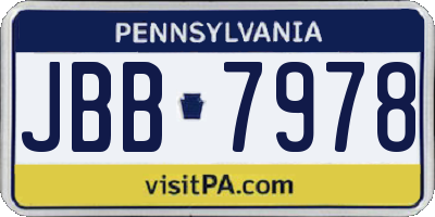 PA license plate JBB7978