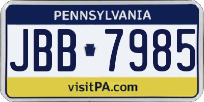 PA license plate JBB7985