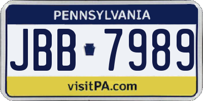 PA license plate JBB7989