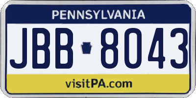 PA license plate JBB8043