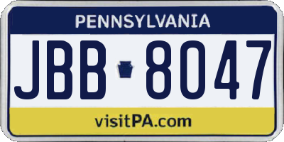 PA license plate JBB8047