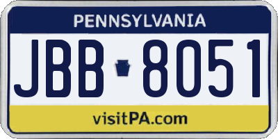 PA license plate JBB8051