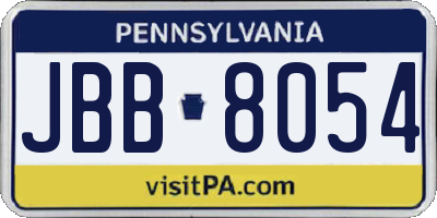 PA license plate JBB8054