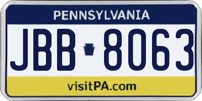 PA license plate JBB8063