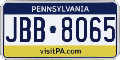 PA license plate JBB8065