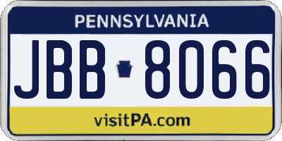 PA license plate JBB8066