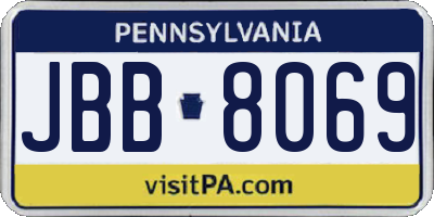 PA license plate JBB8069