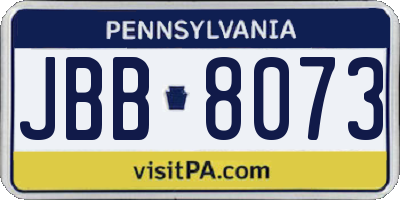 PA license plate JBB8073