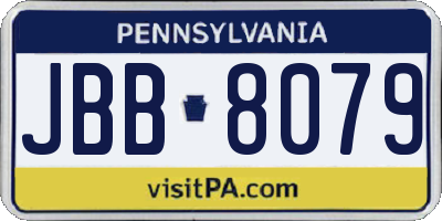 PA license plate JBB8079