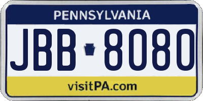 PA license plate JBB8080