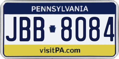 PA license plate JBB8084