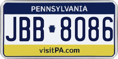 PA license plate JBB8086