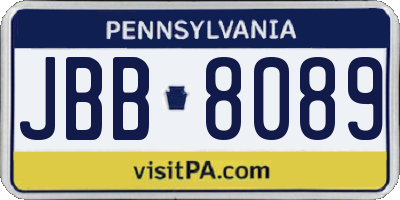 PA license plate JBB8089