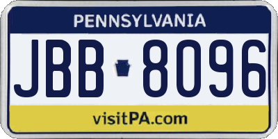 PA license plate JBB8096