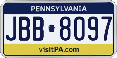 PA license plate JBB8097