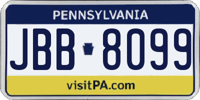 PA license plate JBB8099