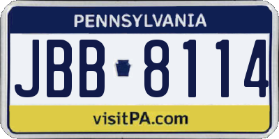 PA license plate JBB8114