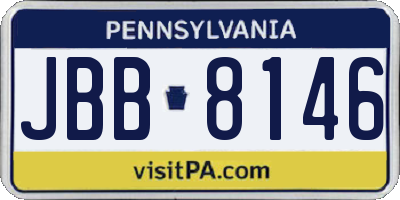 PA license plate JBB8146
