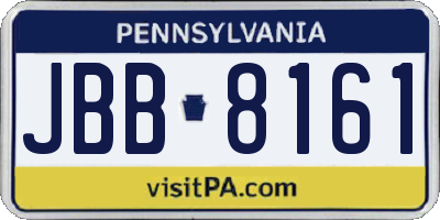 PA license plate JBB8161