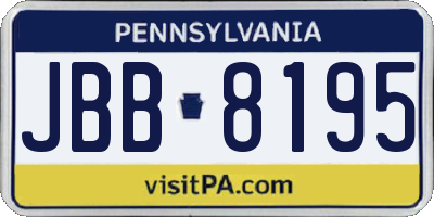 PA license plate JBB8195