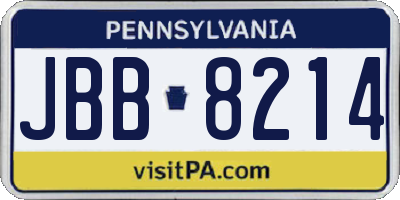 PA license plate JBB8214