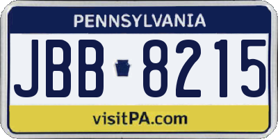 PA license plate JBB8215