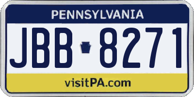 PA license plate JBB8271