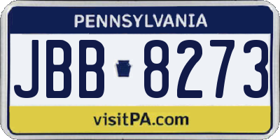 PA license plate JBB8273