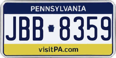 PA license plate JBB8359