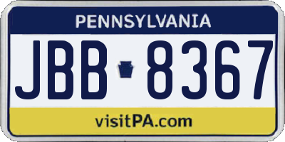 PA license plate JBB8367