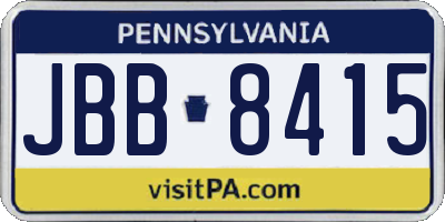 PA license plate JBB8415