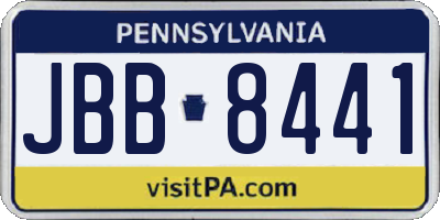 PA license plate JBB8441