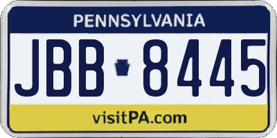 PA license plate JBB8445