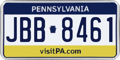 PA license plate JBB8461