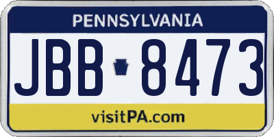 PA license plate JBB8473