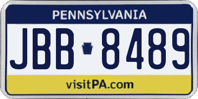 PA license plate JBB8489