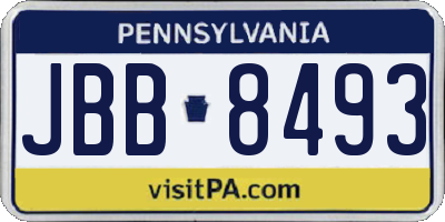 PA license plate JBB8493